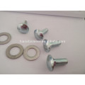 blue white plated carriage bolt, carriage bolt washer, mushroom head carriage bolt